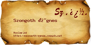 Szongoth Ágnes névjegykártya