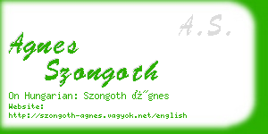 agnes szongoth business card